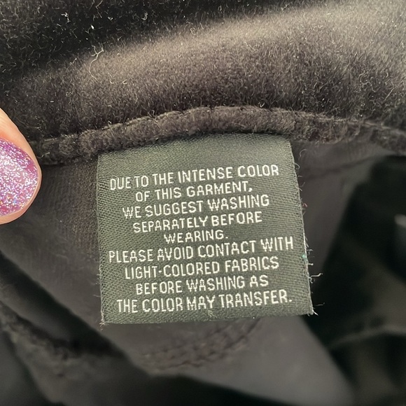 Well Worn Black Velvet Straight Leg High Rise Pants size 14/34 - Picture 5 of 13